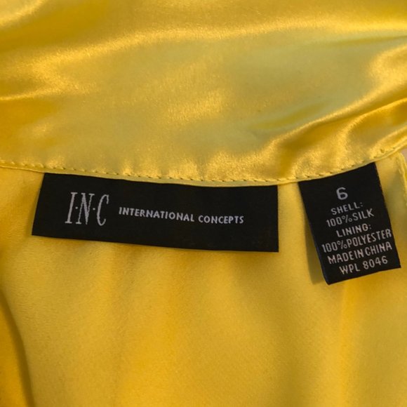 INC Sunny Yellow Silk Halter Tank - Picture 3 of 5